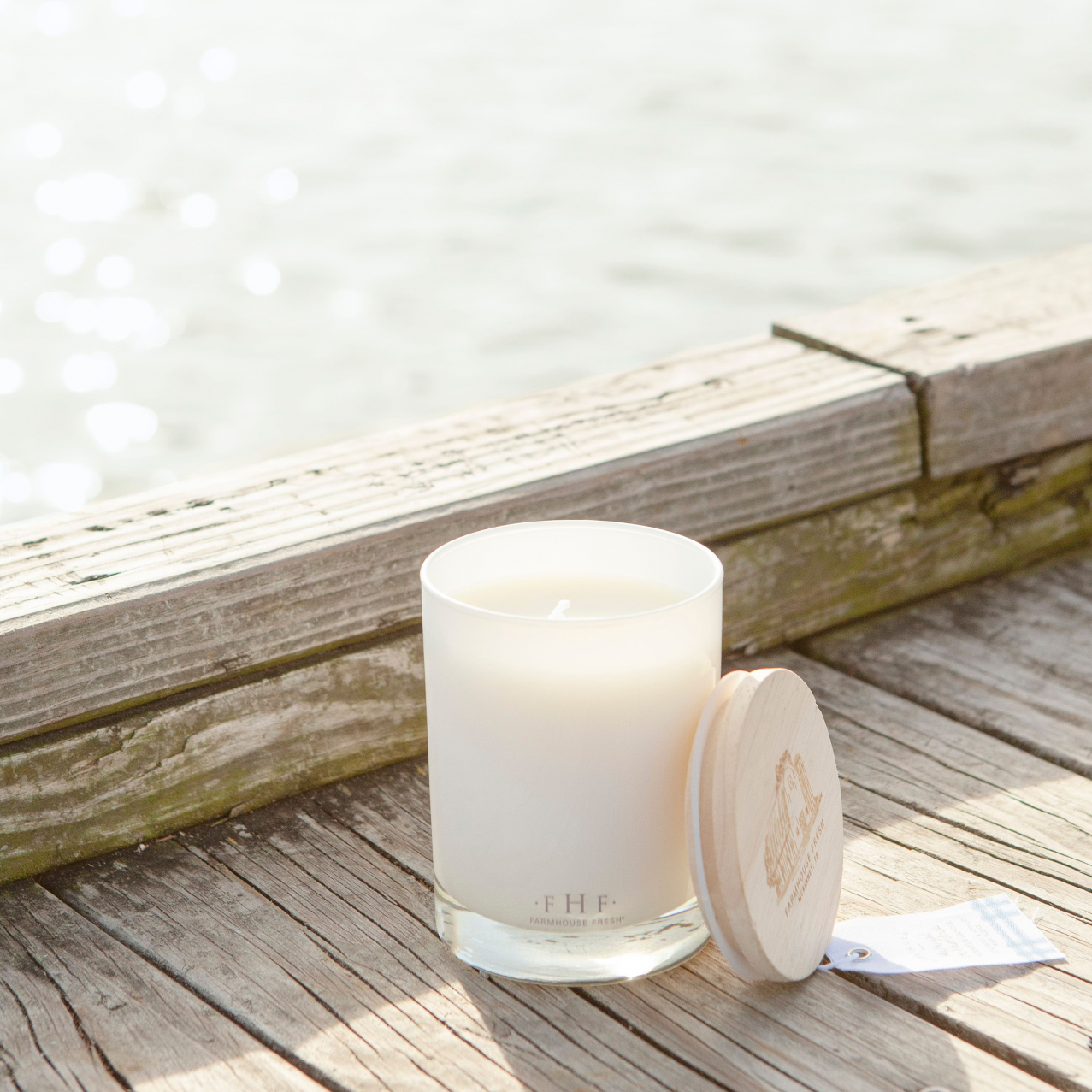 Midnight on the Dock Candle with Wooden Lid